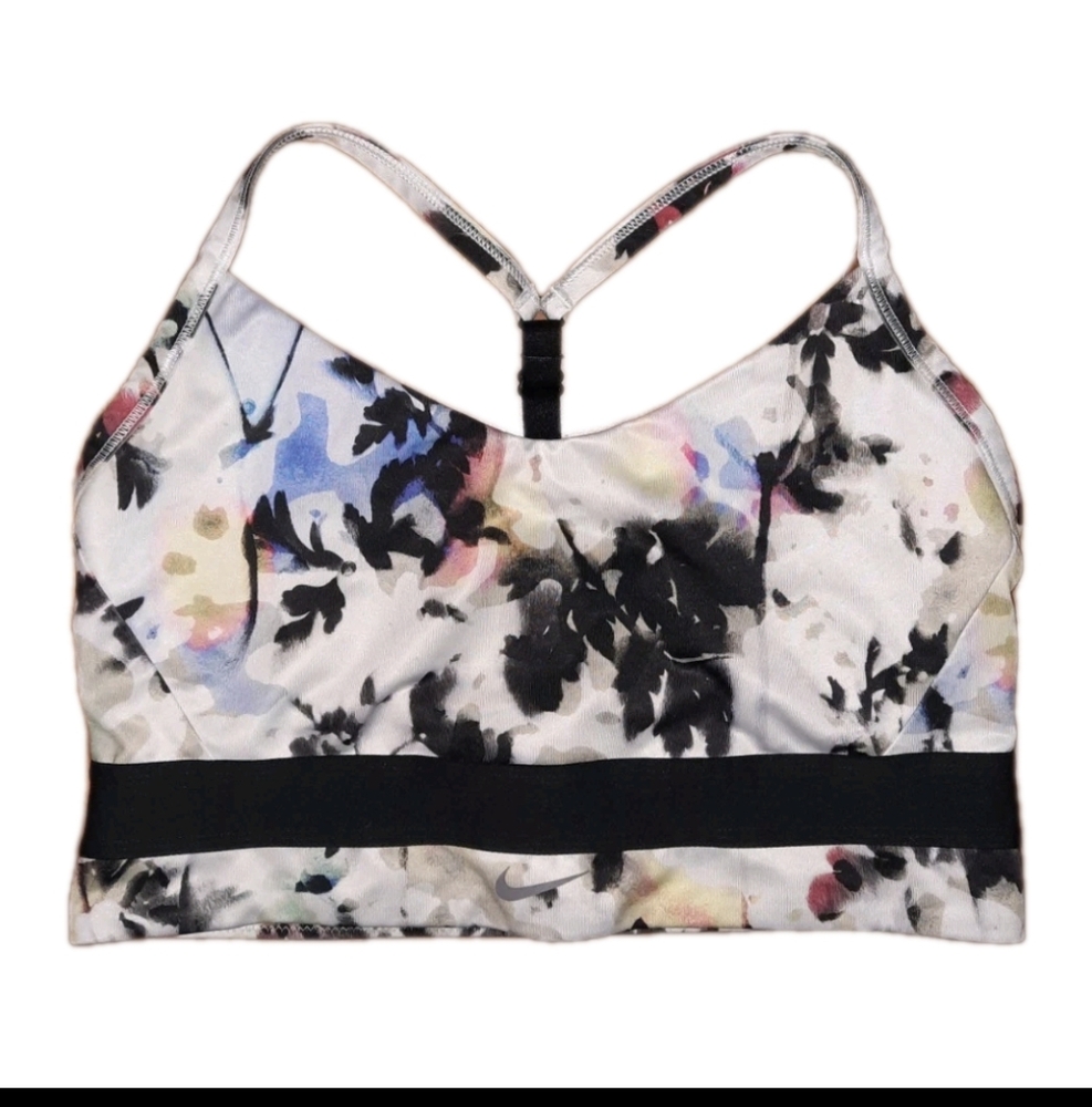 Nike Indy Floral Lt Support  Sports Bra Women Size Large Racerback